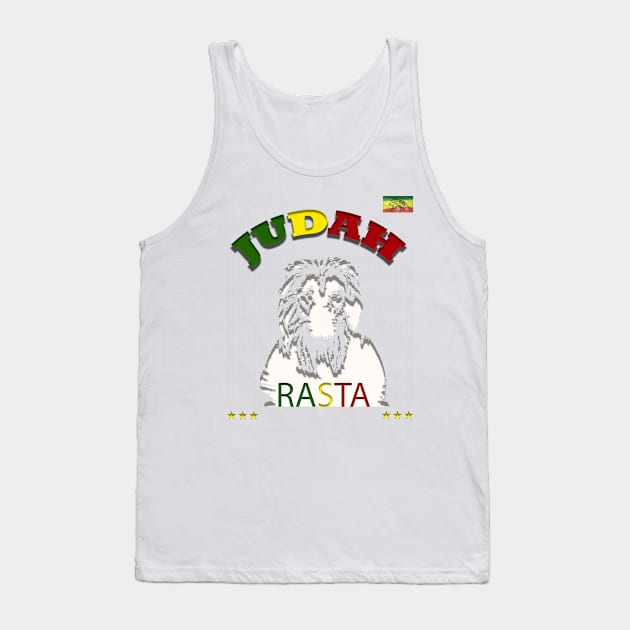 Judah Lion Rasta, Reggae Ethiopian Rastafari Jamaican Tank Top by alzo